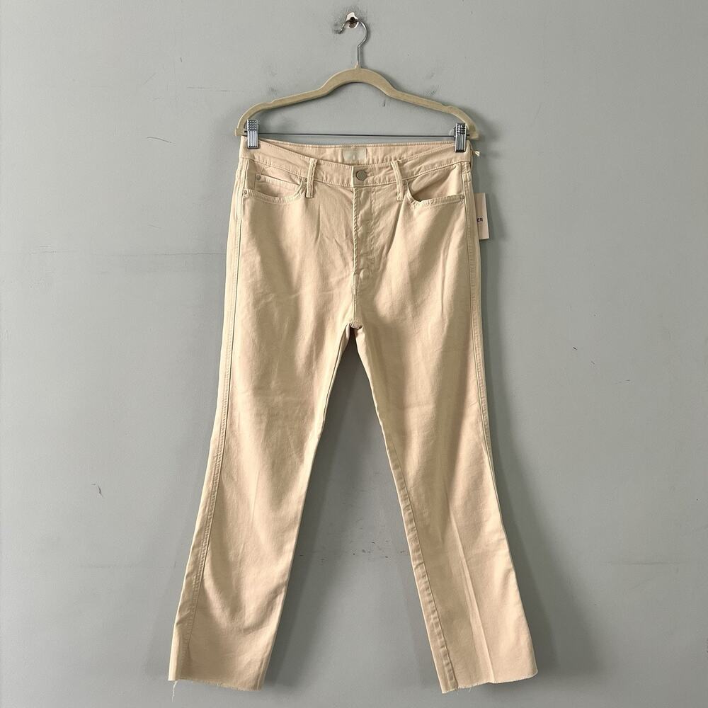 NWT Mother High Waisted Rascal Ankle Fray Chalk It Up Ivory Jeans - Picture 2 of 8